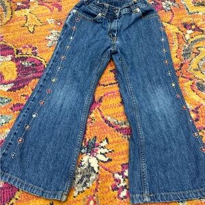 Vintage Gymboree Denim Flare Jeans with Heart Accents